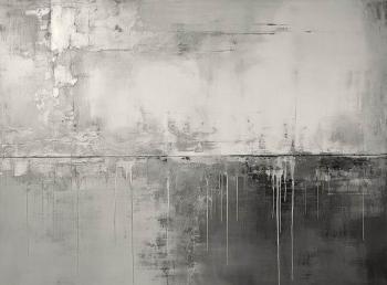 Black and white handmade abstract oil painting